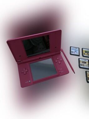 Nintendo DS Lite Magenta Portable Gaming System & bundle of Games